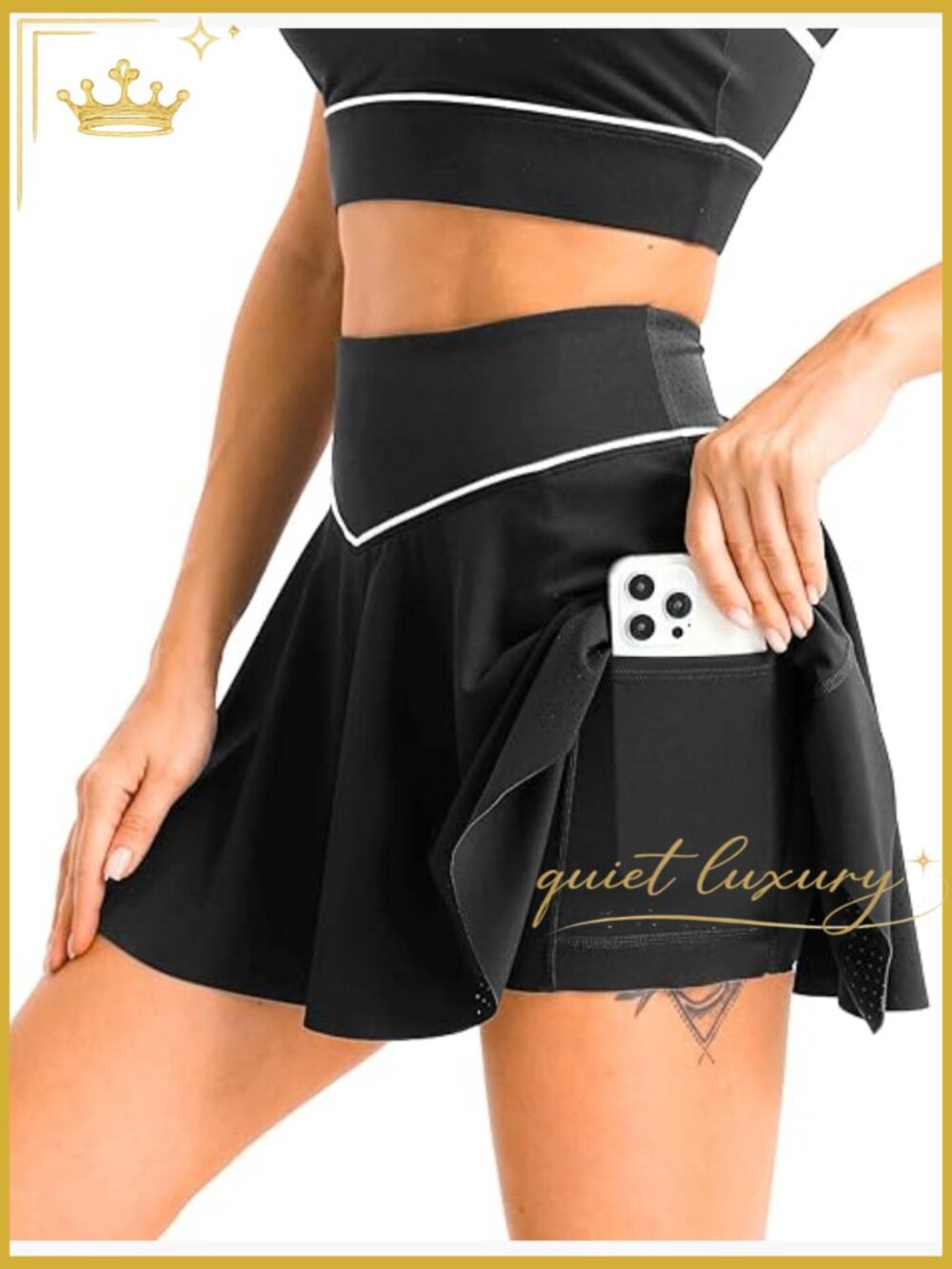 High Waisted Tennis Skirt with Pockets, Pleated Athletic Skort for Running